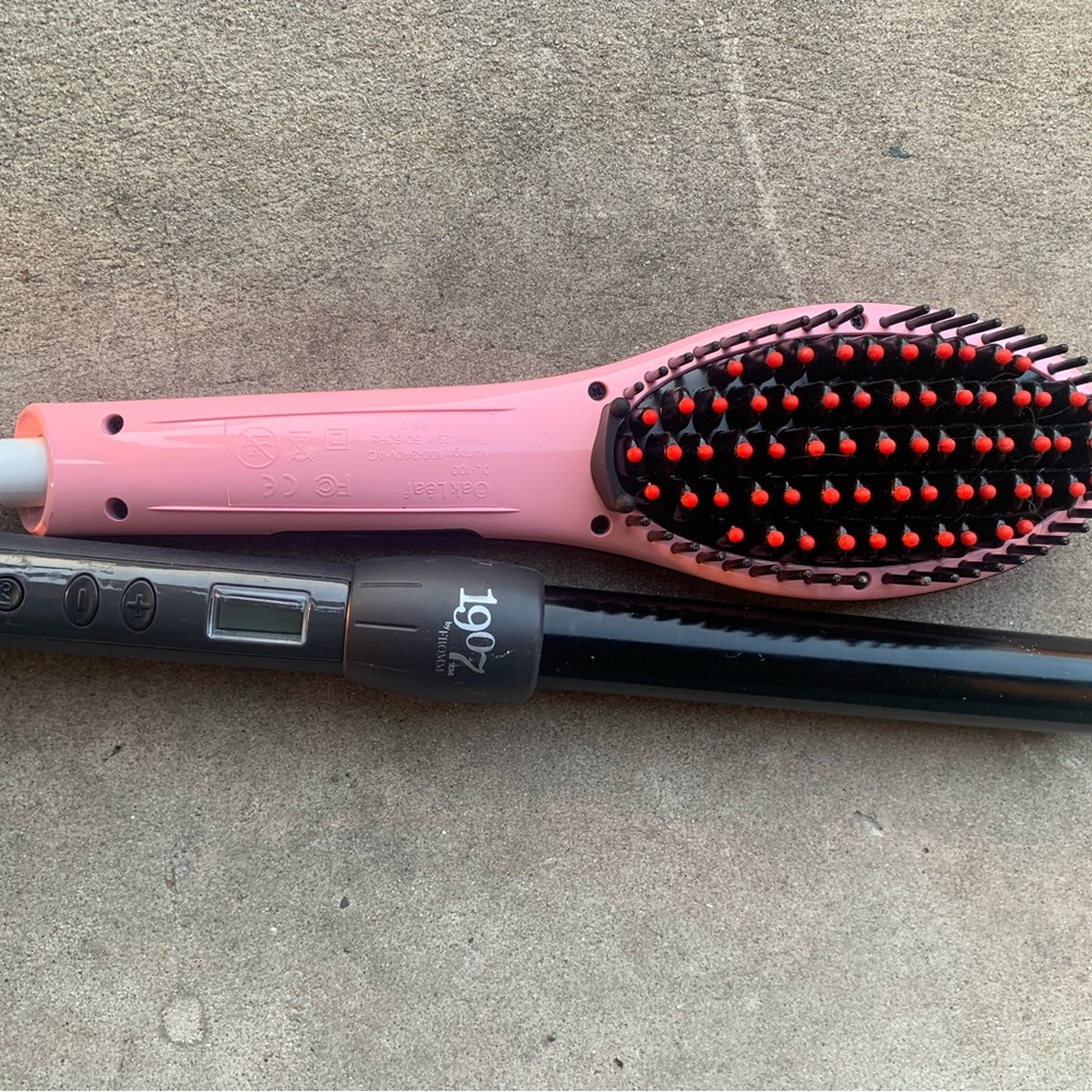1907 curling wand & dryer brush set